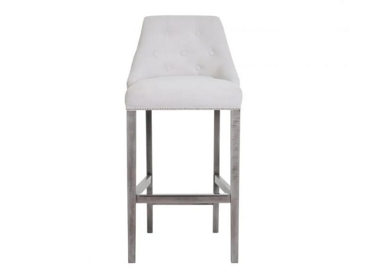 Gepolsterter Hocker im Chesterfield Look mit Rückenlehne - artigo.at